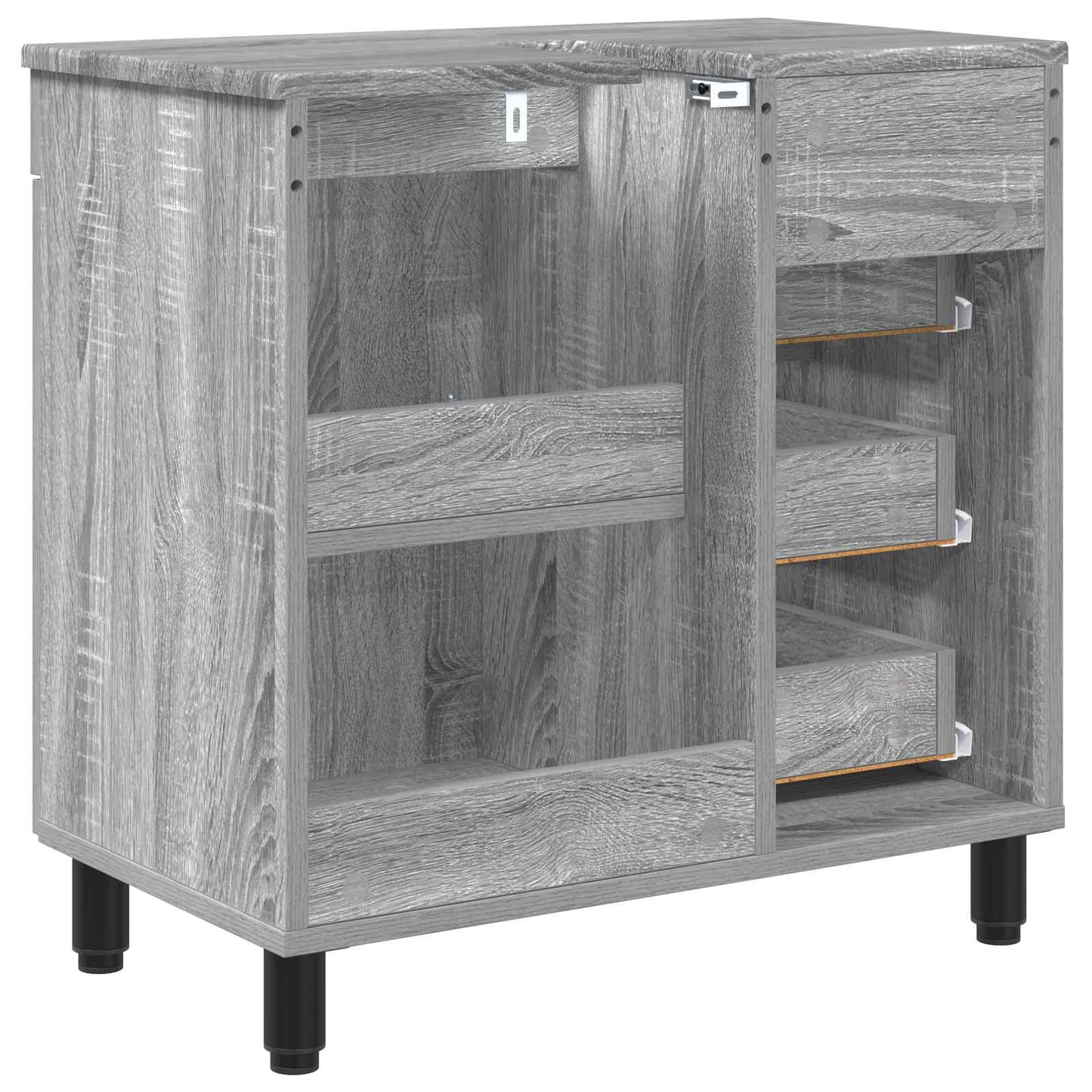Mobiletto da bagno Sonoma grigio 60 x 35 x 60 cm