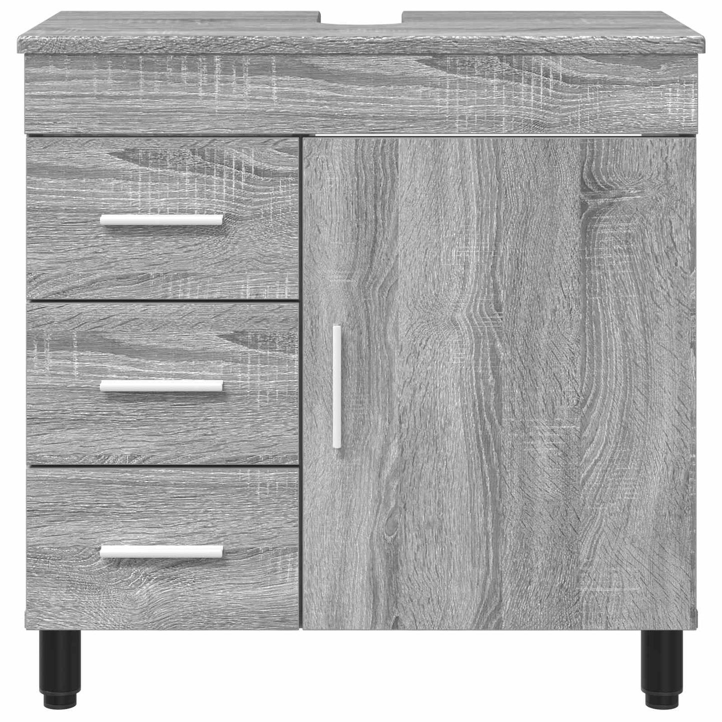 Mobiletto da bagno Sonoma grigio 60 x 35 x 60 cm
