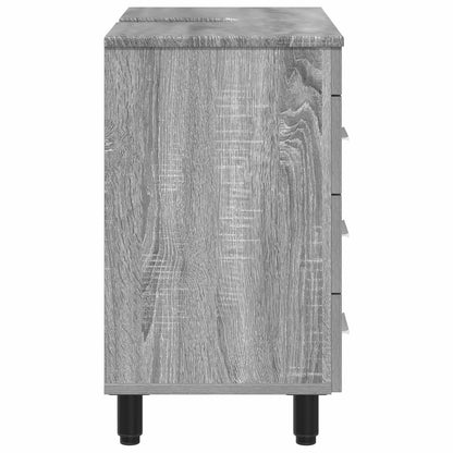 Mobiletto da bagno Sonoma grigio 60 x 35 x 60 cm