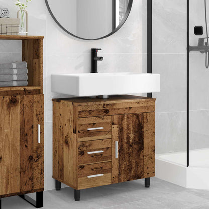 Mobiletto da bagno Legno antico 60 x 35 x 60 cm