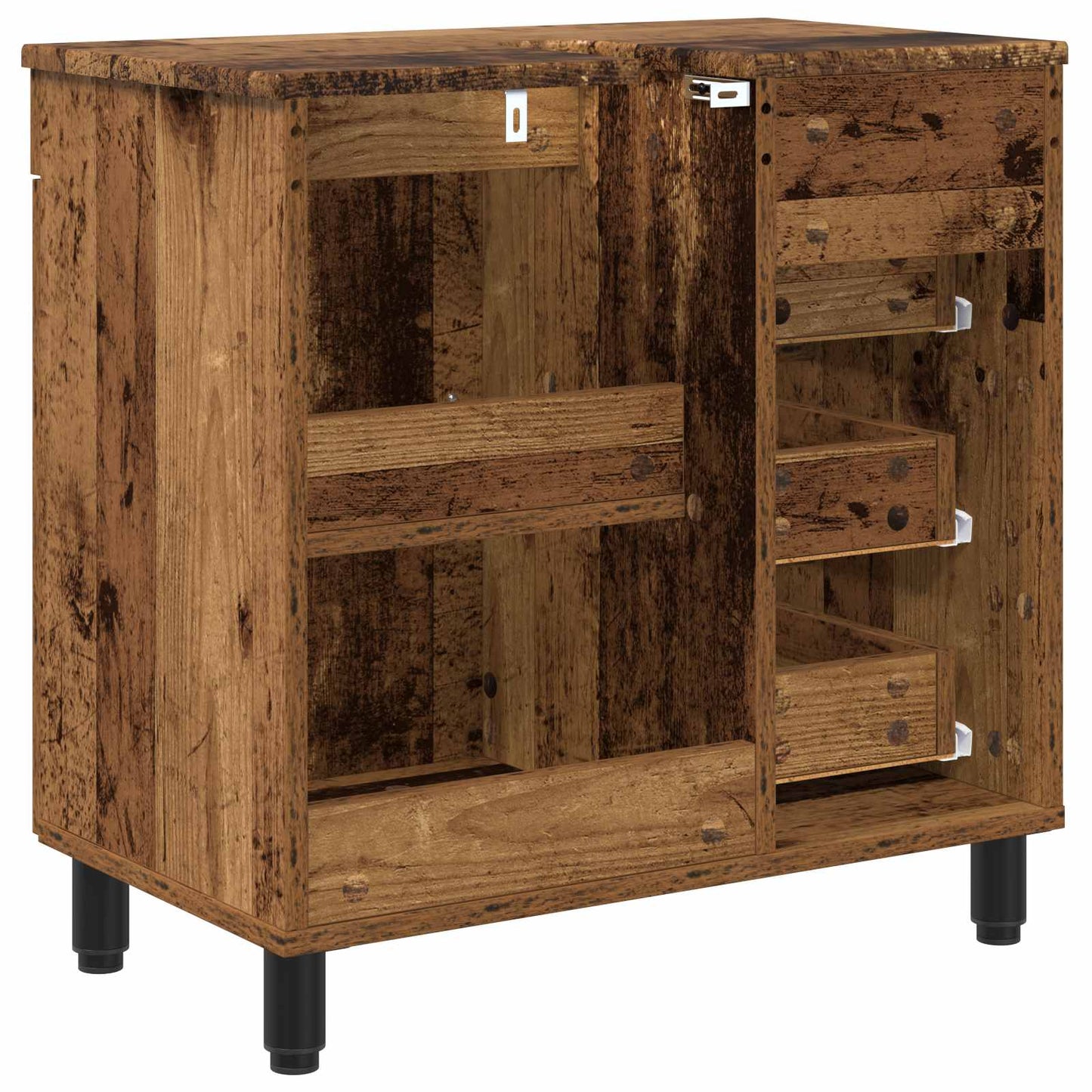 Mobiletto da bagno Legno antico 60 x 35 x 60 cm