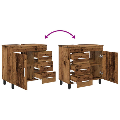 Mobiletto da bagno Legno antico 60 x 35 x 60 cm