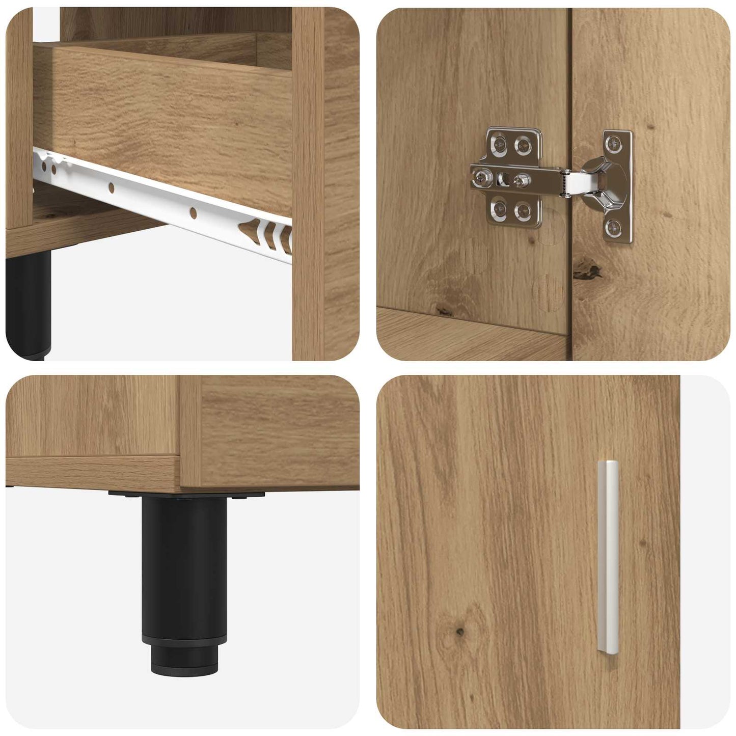 Mobiletto da bagno Rovere Artigianale 60 x 35 x 60 cm