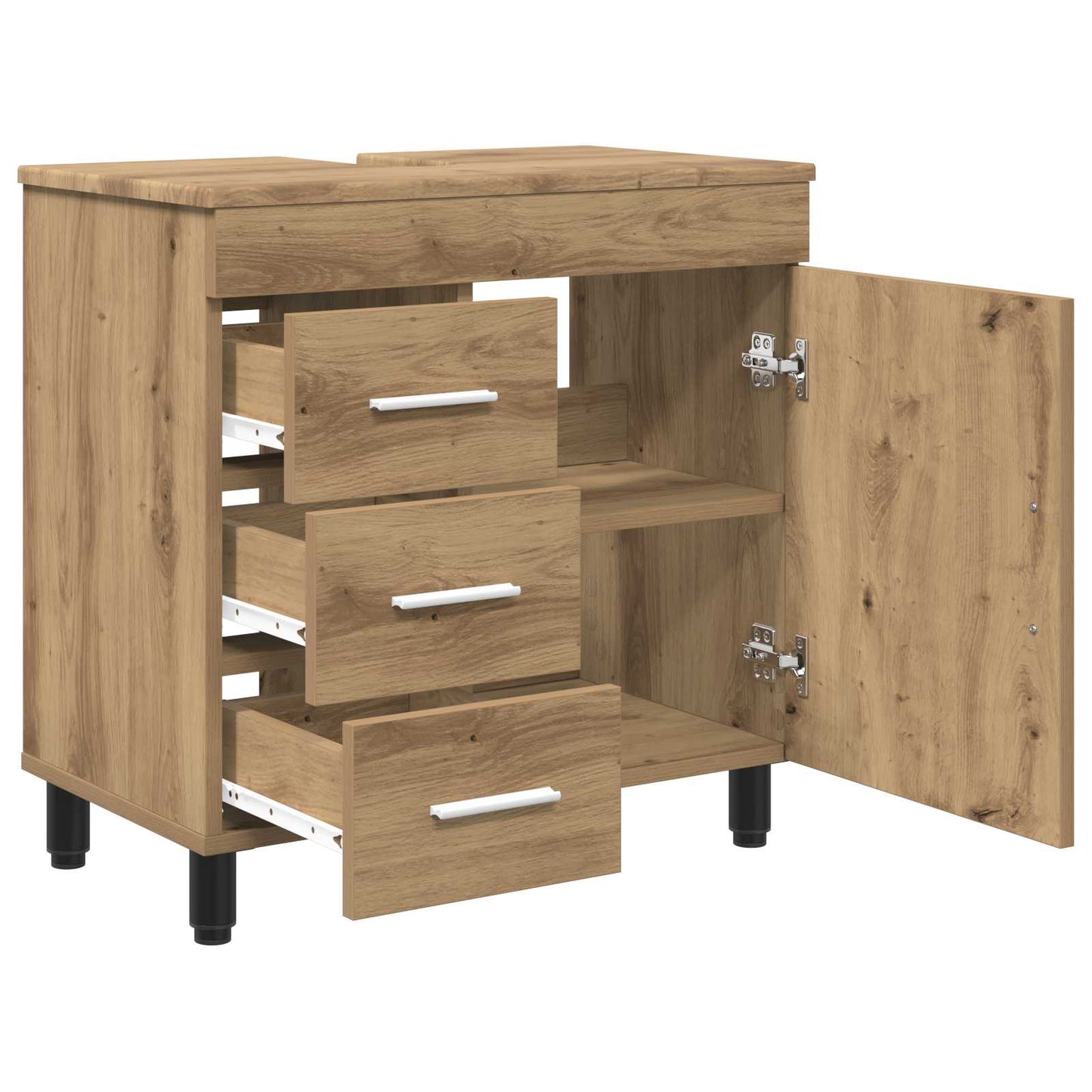 Mobiletto da bagno Rovere Artigianale 60 x 35 x 60 cm