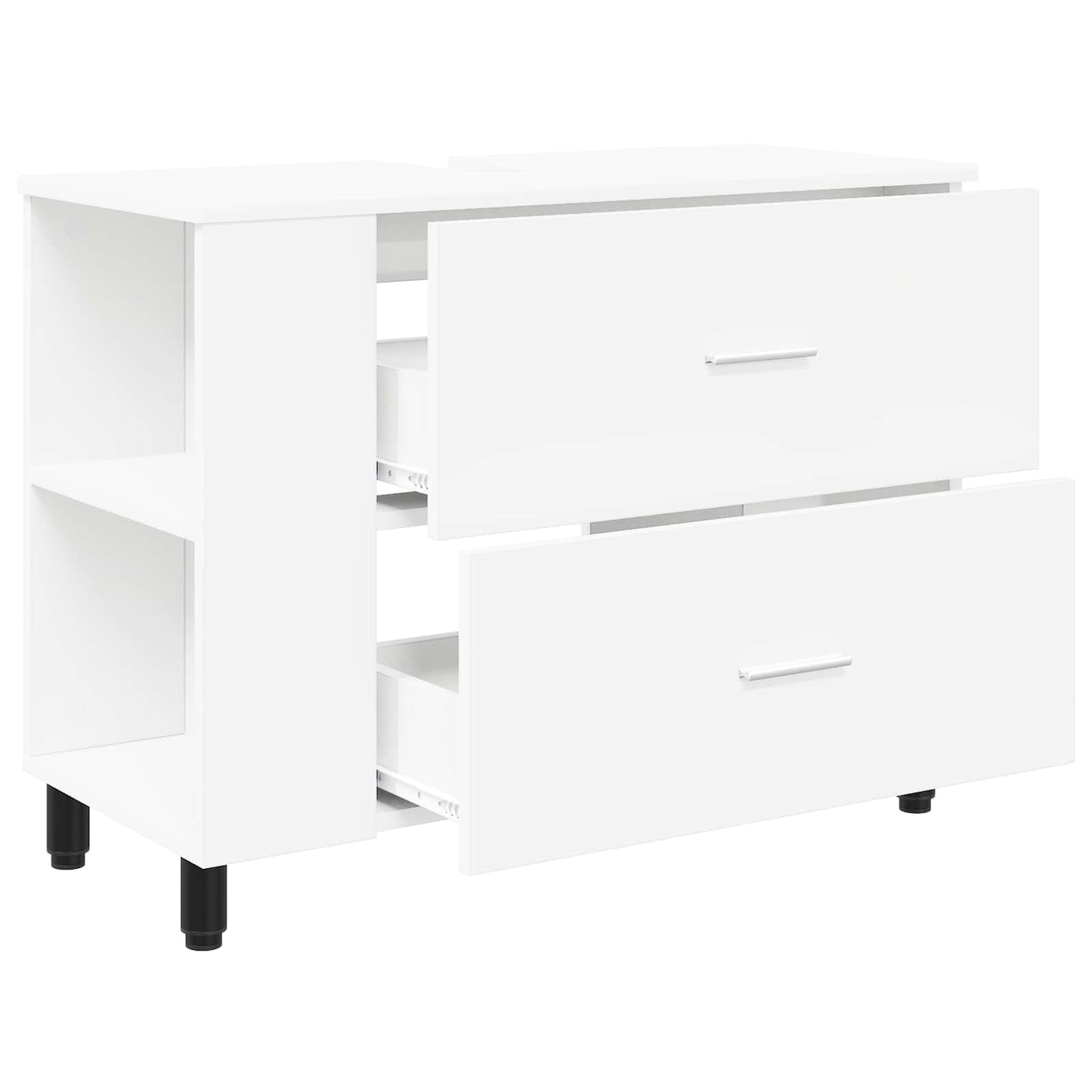 Mobiletto da bagno Bianco 80 x 35 x 60 cm Legno ingegnerizzato | homemem39