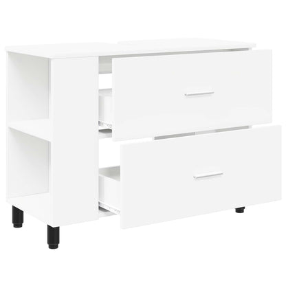 Mobiletto da bagno Bianco 80 x 35 x 60 cm Legno ingegnerizzato | homemem39