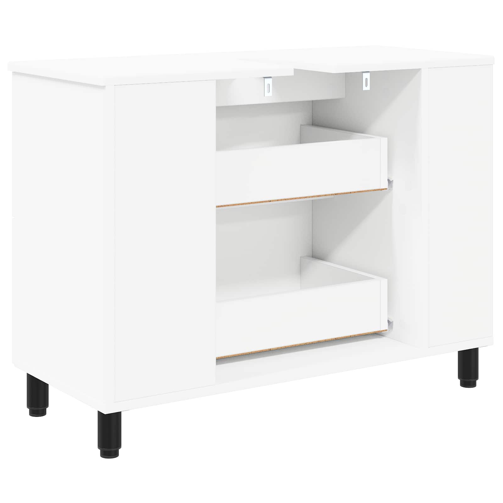 Mobiletto da bagno Bianco 80 x 35 x 60 cm Legno ingegnerizzato | homemem39
