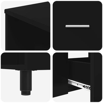 Mobiletto da bagno Nero 80 x 35 x 60 cm Legno ingegnerizzato | homemem39