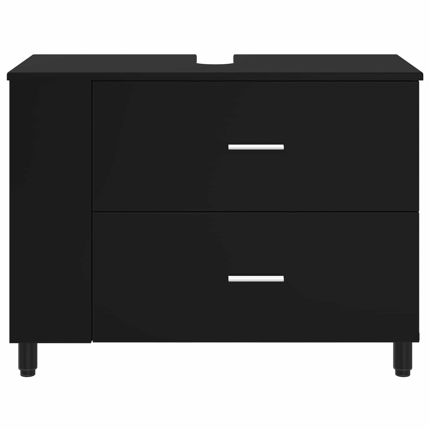 Mobiletto da bagno Nero 80 x 35 x 60 cm Legno ingegnerizzato | homemem39