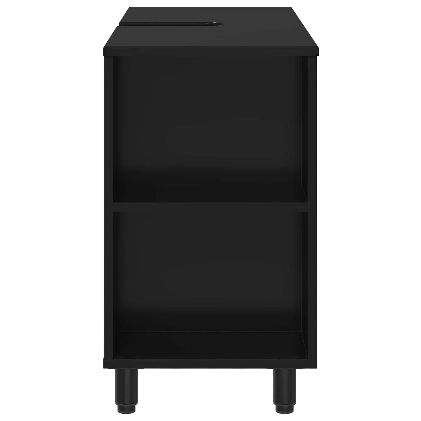 Mobiletto da bagno Nero 80 x 35 x 60 cm Legno ingegnerizzato | homemem39