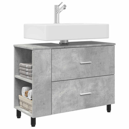 Mobiletto da bagno Grigio Cemento 80 x 35 x 60 cm