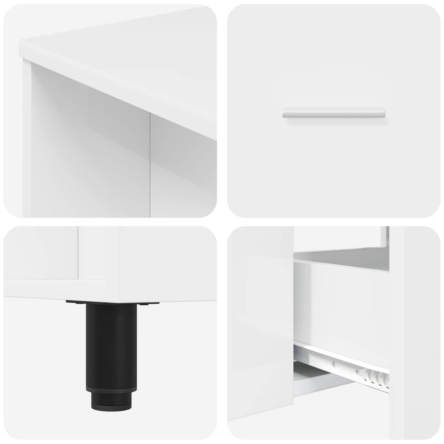 Mobiletto da bagno Bianco Lucido 80 x 35 x 60 cm | homemem39