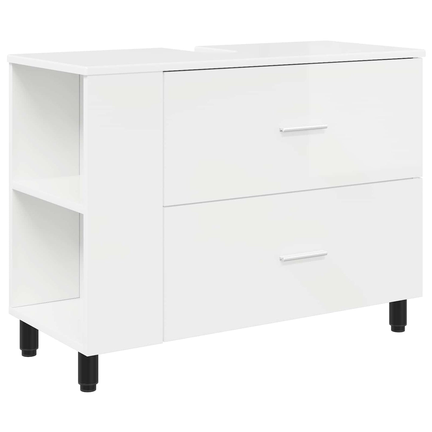 Mobiletto da bagno Bianco Lucido 80 x 35 x 60 cm | homemem39