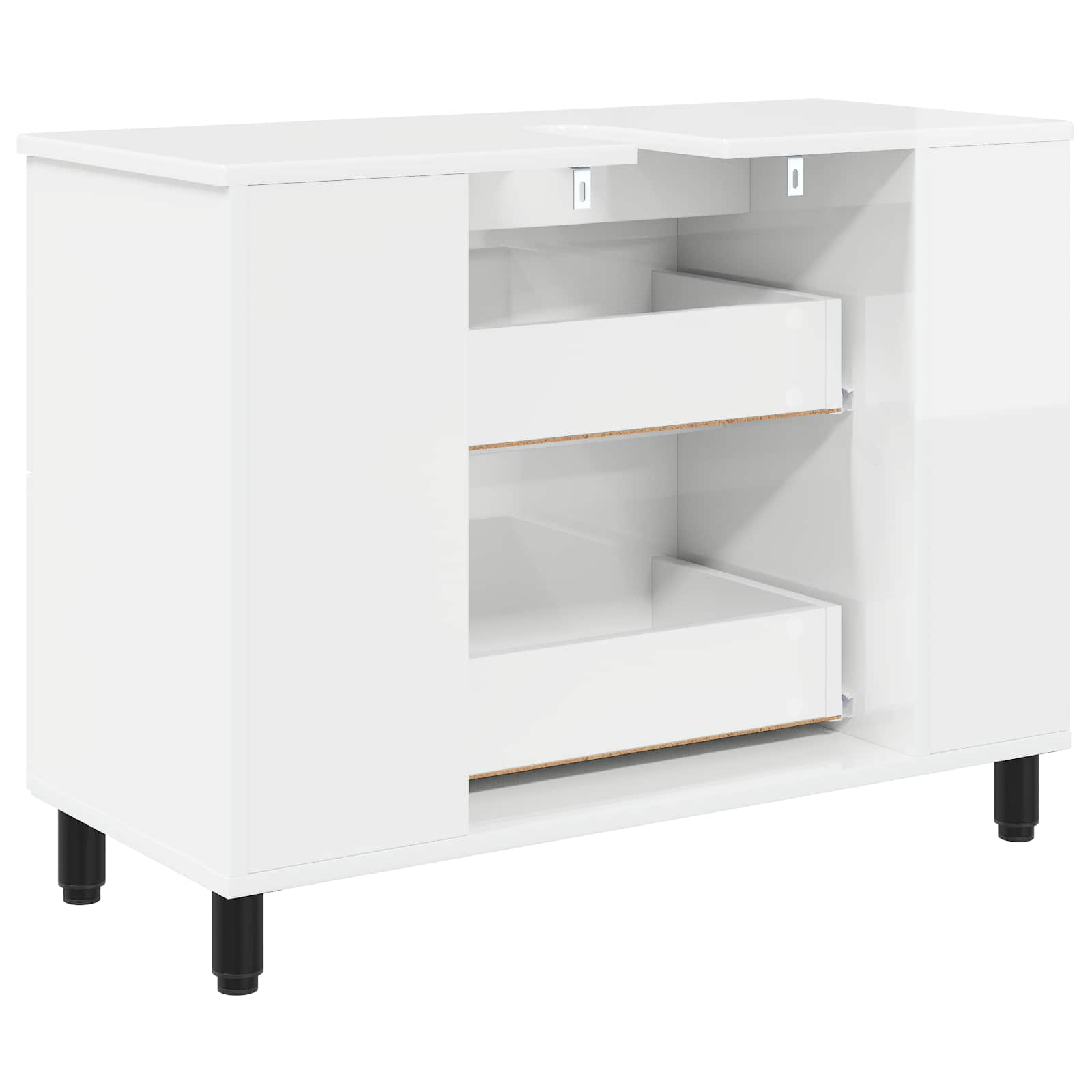 Mobiletto da bagno Bianco Lucido 80 x 35 x 60 cm | homemem39