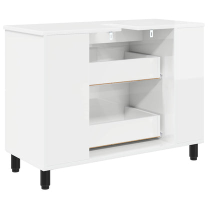 Mobiletto da bagno Bianco Lucido 80 x 35 x 60 cm | homemem39
