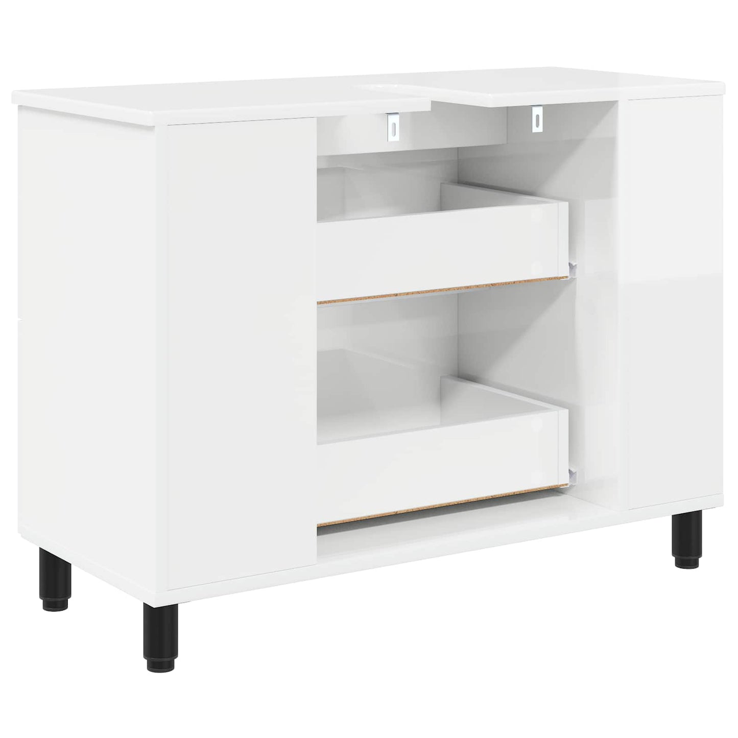 Mobiletto da bagno Bianco Lucido 80 x 35 x 60 cm