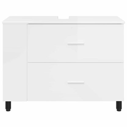 Mobiletto da bagno Bianco Lucido 80 x 35 x 60 cm | homemem39