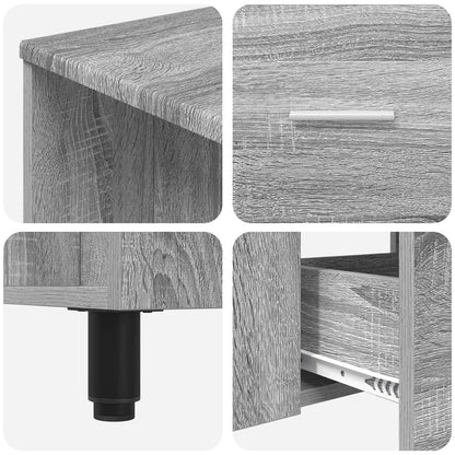 Mobiletto da bagno Sonoma grigio 80 x 35 x 60 cm | homemem39