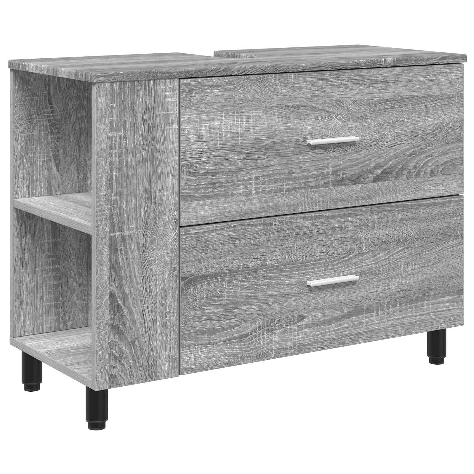Mobiletto da bagno Sonoma grigio 80 x 35 x 60 cm | homemem39
