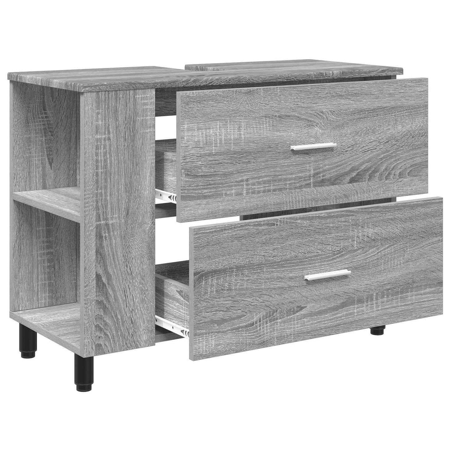 Mobiletto da bagno Sonoma grigio 80 x 35 x 60 cm | homemem39