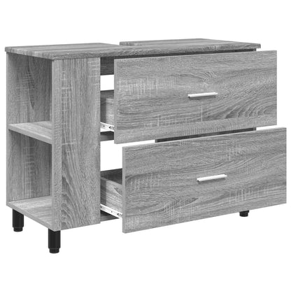 Mobiletto da bagno Sonoma grigio 80 x 35 x 60 cm | homemem39