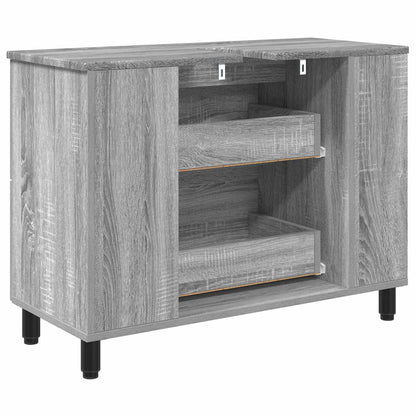 Mobiletto da bagno Sonoma grigio 80 x 35 x 60 cm | homemem39