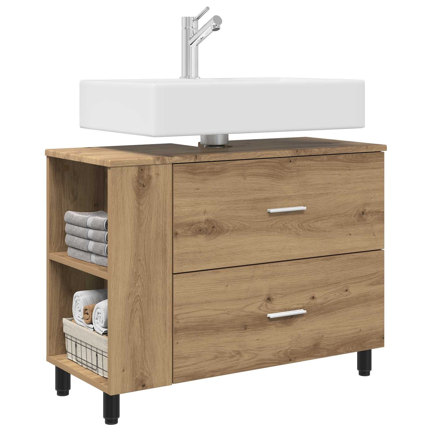 Mobiletto da bagno Rovere Artigianale 80 x 35 x 60 cm