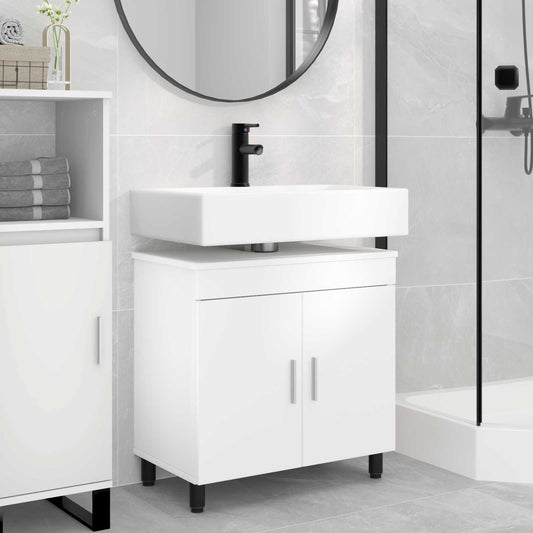 Mobiletto da bagno Bianco 60 x 35 x 60 cm Legno ingegnerizzato | homemem39