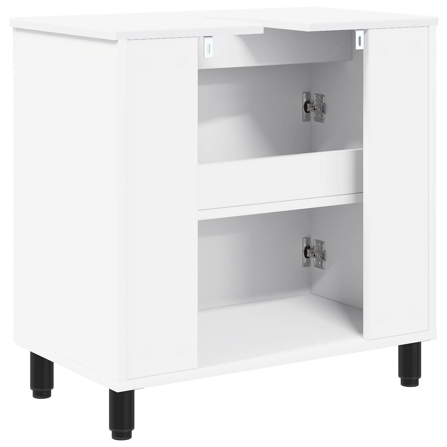 Mobiletto da bagno Bianco 60 x 35 x 60 cm Legno ingegnerizzato