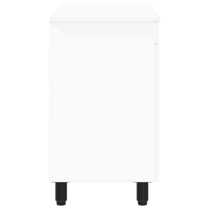 Mobiletto da bagno Bianco 60 x 35 x 60 cm Legno ingegnerizzato
