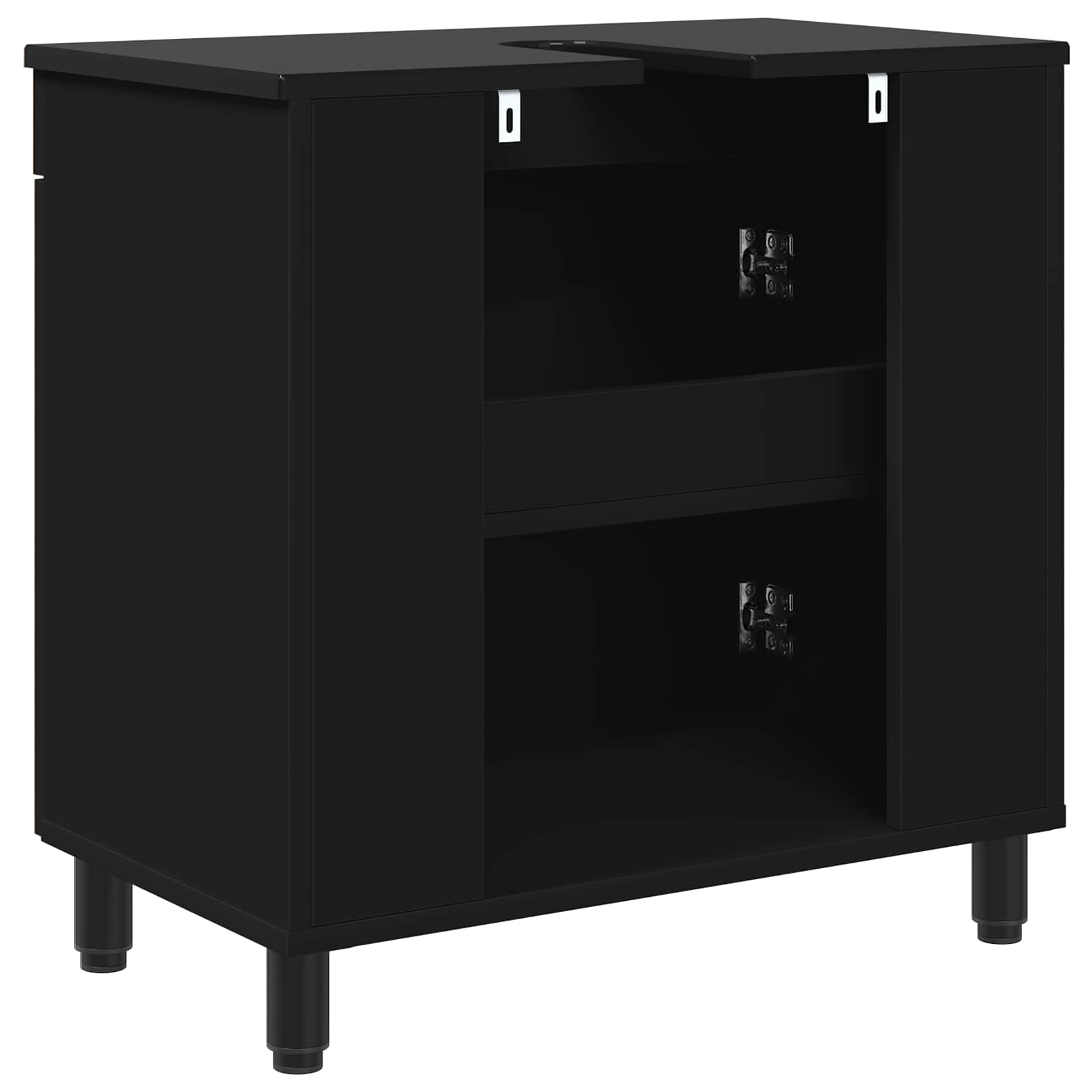 Mobiletto da bagno Nero 60 x 35 x 60 cm Legno ingegnerizzato | homemem39
