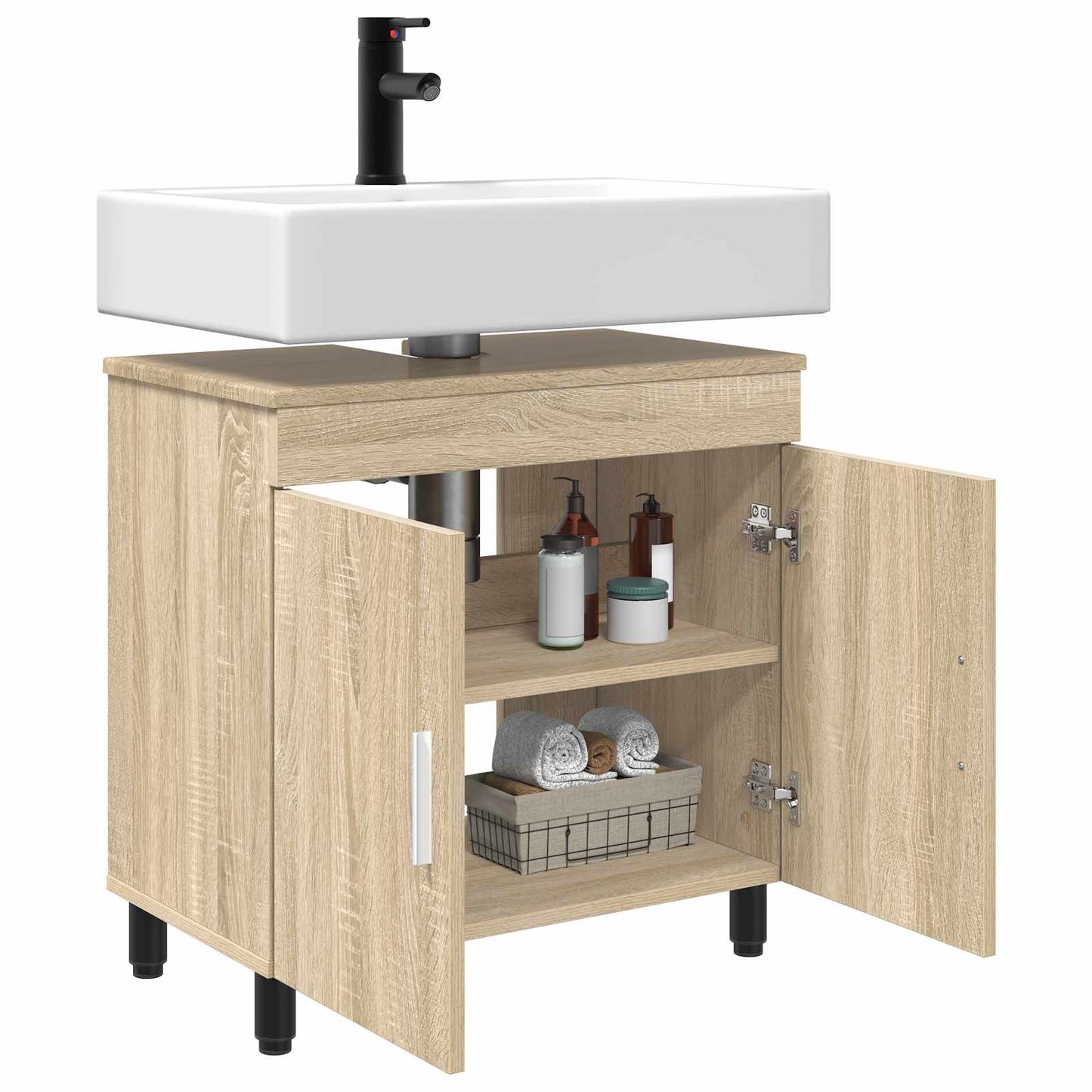 Mobiletto da bagno Rovere Sonoma 60 x 35 x 60 cm | homemem39