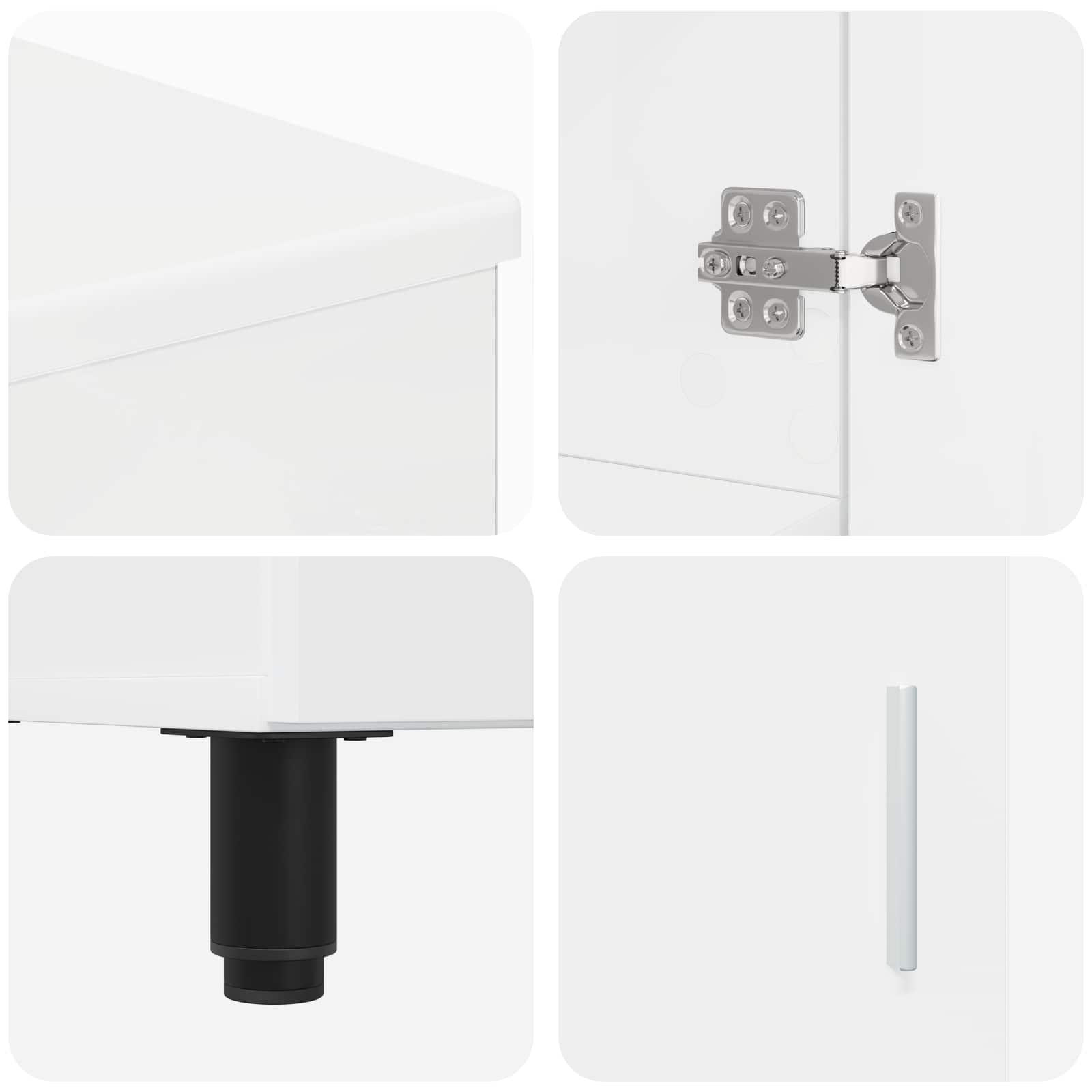 Mobiletto da bagno Bianco Lucido 60 x 35 x 60 cm | homemem39