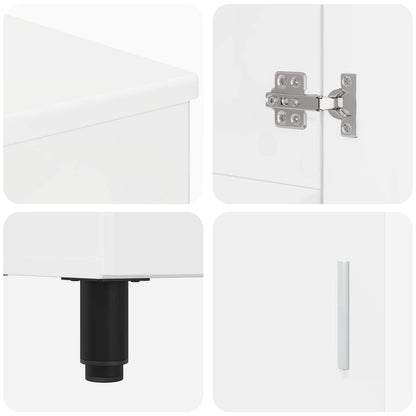 Mobiletto da bagno Bianco Lucido 60 x 35 x 60 cm | homemem39