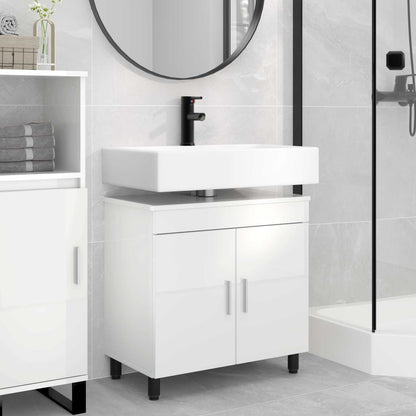 Mobiletto da bagno Bianco Lucido 60 x 35 x 60 cm | homemem39