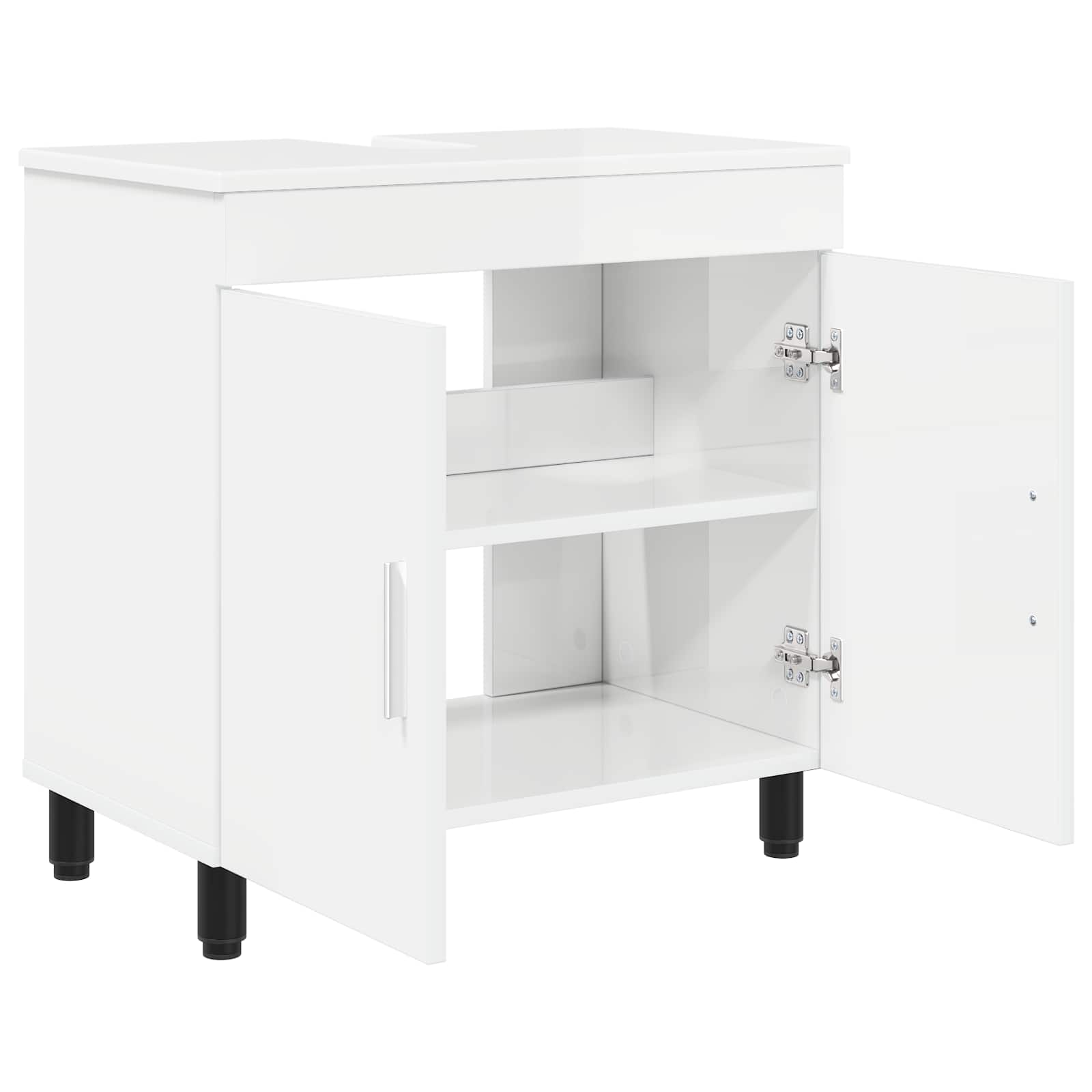 Mobiletto da bagno Bianco Lucido 60 x 35 x 60 cm | homemem39