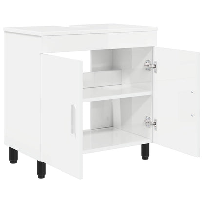 Mobiletto da bagno Bianco Lucido 60 x 35 x 60 cm | homemem39