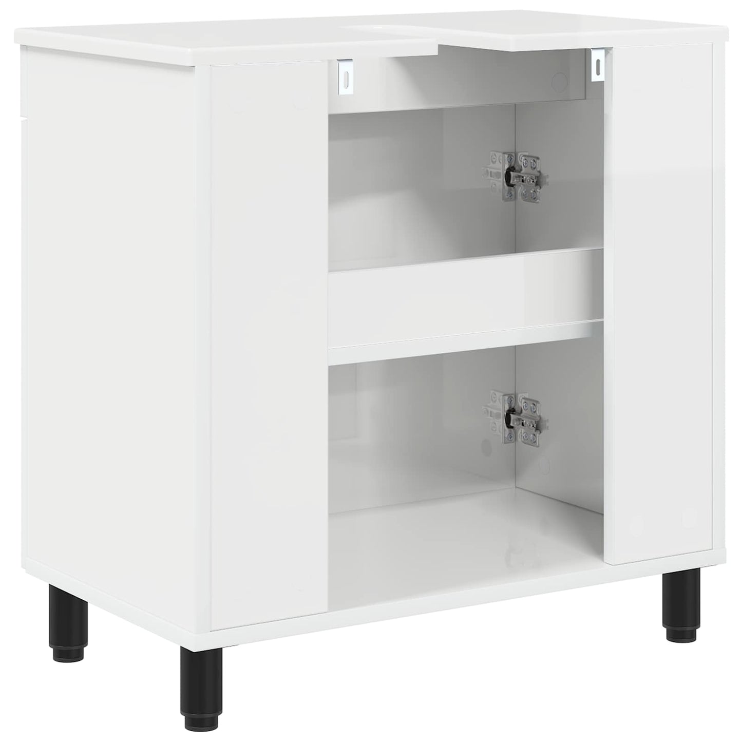 Mobiletto da bagno Bianco Lucido 60 x 35 x 60 cm | homemem39