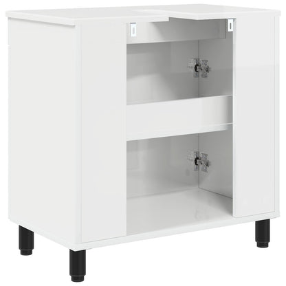 Mobiletto da bagno Bianco Lucido 60 x 35 x 60 cm | homemem39