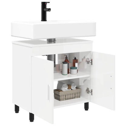 Mobiletto da bagno Bianco Lucido 60 x 35 x 60 cm | homemem39