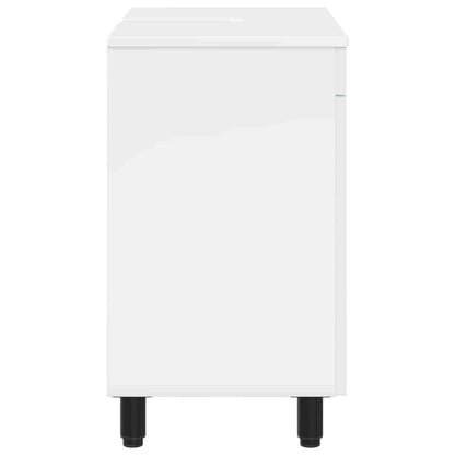 Mobiletto da bagno Bianco Lucido 60 x 35 x 60 cm