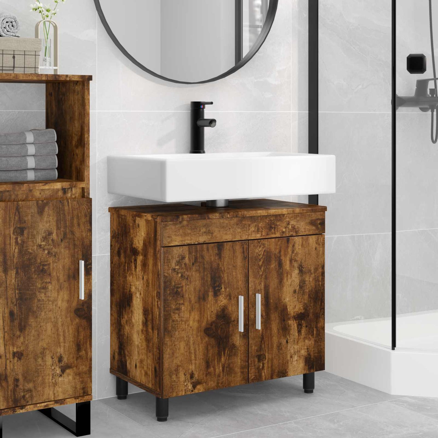 Mobiletto da bagno Rovere Fumo 60 x 35 x 60 cm | homemem39