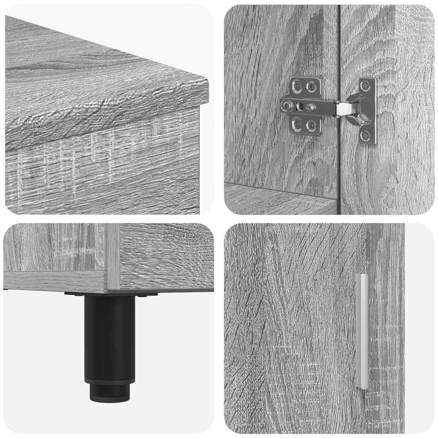 Mobiletto da bagno Sonoma grigio 60 x 35 x 60 cm