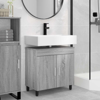 Mobiletto da bagno Sonoma grigio 60 x 35 x 60 cm
