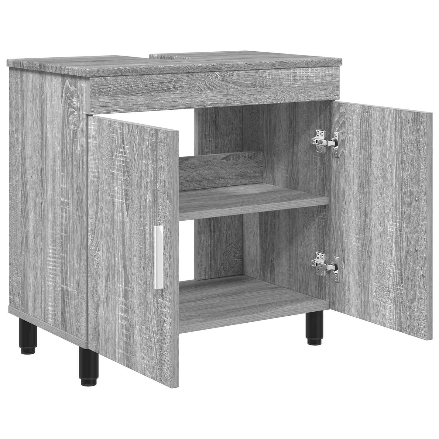 Mobiletto da bagno Sonoma grigio 60 x 35 x 60 cm