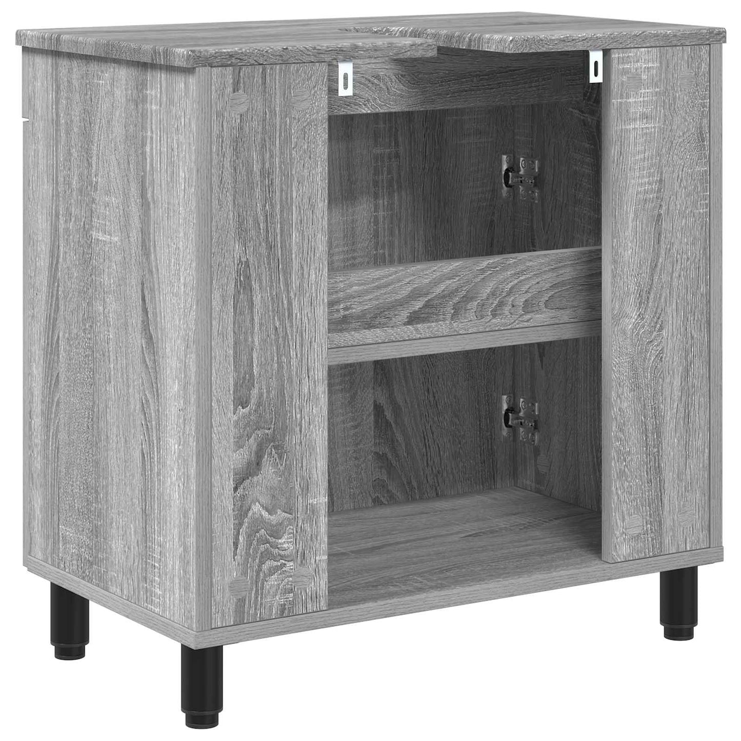 Mobiletto da bagno Sonoma grigio 60 x 35 x 60 cm