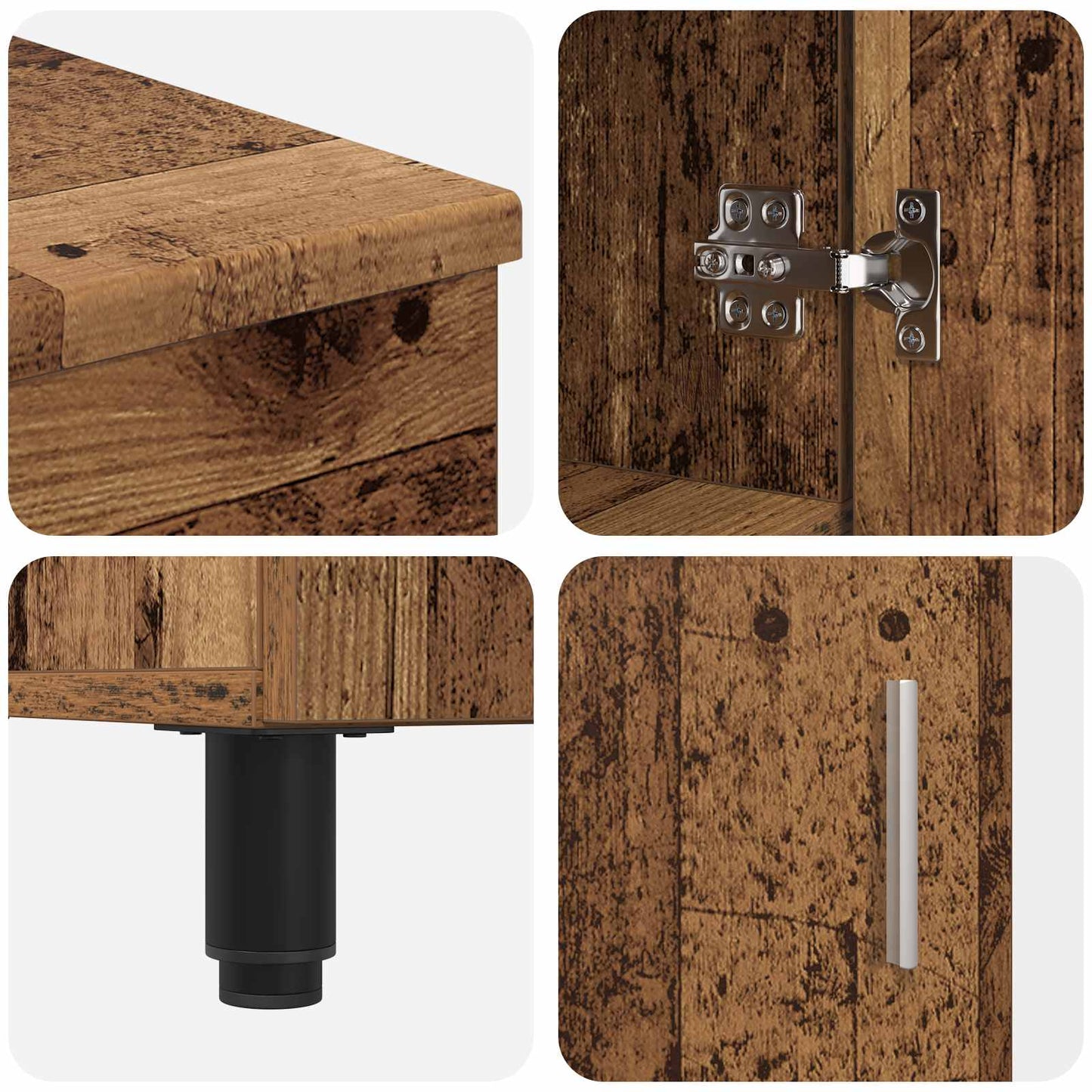 Mobiletto da bagno Legno antico 60 x 35 x 60 cm | homemem39