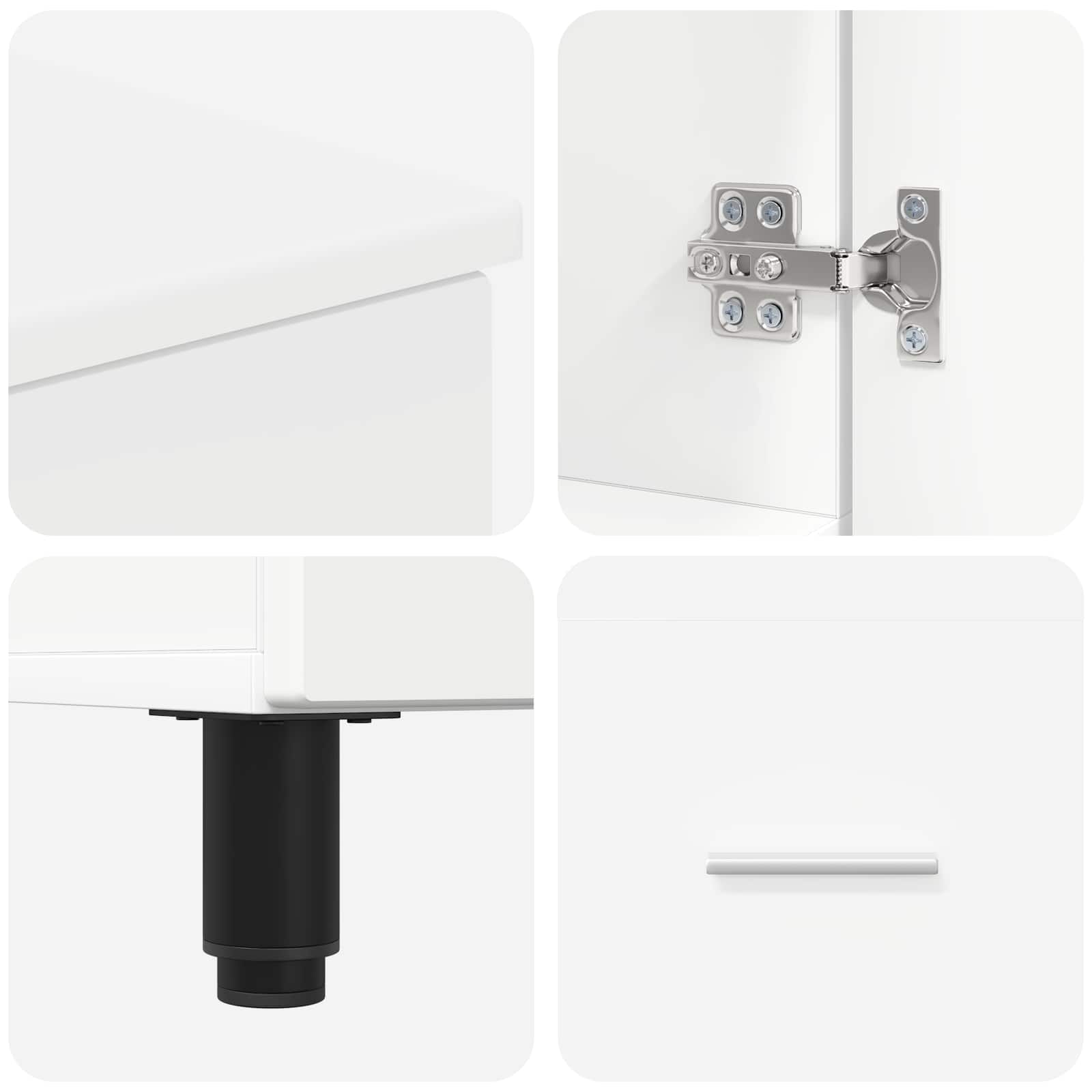 Mobiletto da bagno Bianco 60 x 35 x 60 cm Legno ingegnerizzato | homemem39