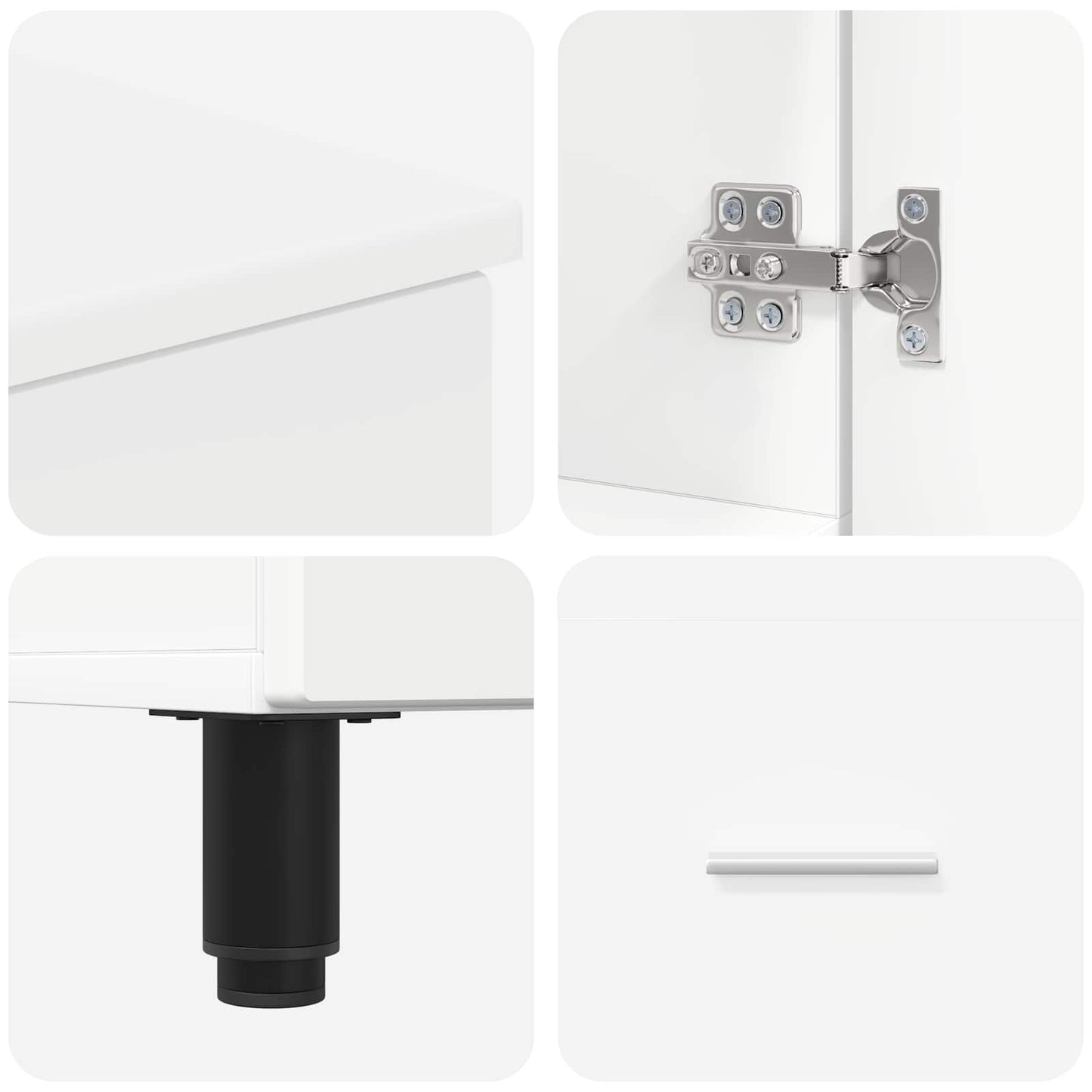 Mobiletto da bagno Bianco 60 x 35 x 60 cm Legno ingegnerizzato