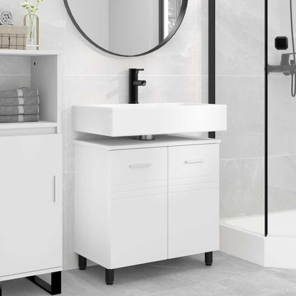 Mobiletto da bagno Bianco 60 x 35 x 60 cm Legno ingegnerizzato